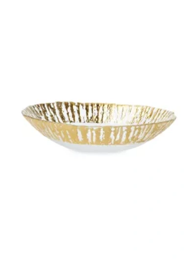 Vietri Rufolo Glass Medium Oval Serving Bowl, Gold