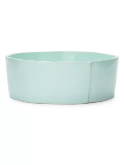 Vietri Lastra Large Stoneware Serving Bowl In Aqua