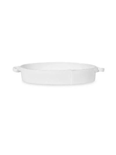 Vietri Lastra 15.5" X 5.75" Handled Oval Baker In White