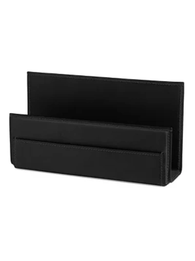 Polo Ralph Lauren Brennan Leather Letter Rack In Black