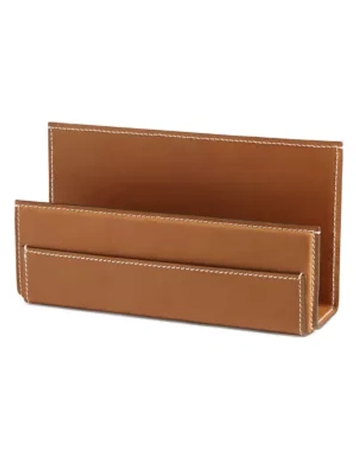 Ralph Lauren Brennan Leather Letter Rack In Saddle