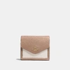 Coach Small Wallet In Colorblock - Women's In Brass/taupe Multi