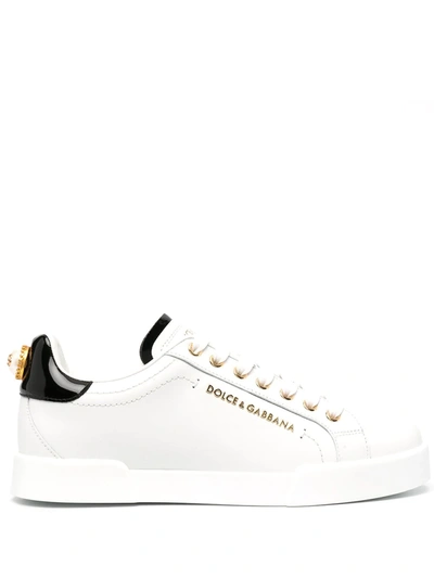 Dolce & Gabbana Logo-embellished Low-top Trainers In White
