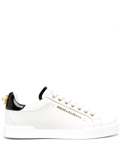 Dolce & Gabbana Logo-embellished Low-top Sneakers In White