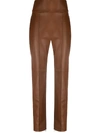 ALEXANDRE VAUTHIER HIGH-WAISTED LEATHER TROUSERS