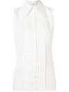 ANDREW GN PLEATED SILK BLOUSE