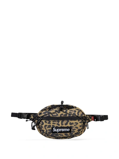 Supreme Leopard-print Belt Bag In Brown