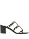 VALENTINO GARAVANI ROCKSTUD 60MM LEATHER MULE SANDALS