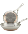 Anolon Nouvelle Copper Stainless Steel 8" & 9.5" French Skillets In Stainless Steel