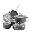 ANOLON ACCOLADE FORGED HARD-ANODIZED NONSTICK COOKWARE SET, 10-PIECE, MOONSTONE