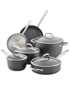 Anolon Accolade Hard-anodized Precision Forge Cookware Set, 10-piece, Moonstone In Moonstone