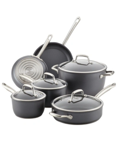 Anolon Accolade Forged Hard-anodized Precision Forge 10 Piece Cookware Set In Moonstone