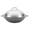 ANOLON ACCOLADE FORGED HARD-ANODIZED NONSTICK WOK WITH LID, 13.5-INCH, MOONSTONE