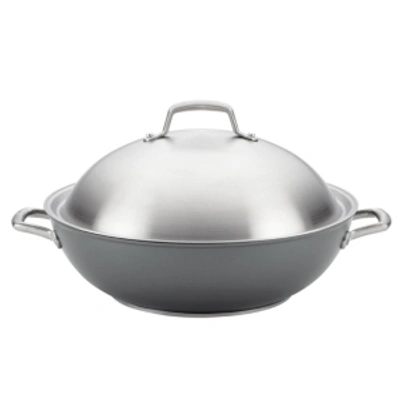 Anolon Accolade Forged Hard-anodized Nonstick Wok With Lid, 13.5-inch, Moonstone