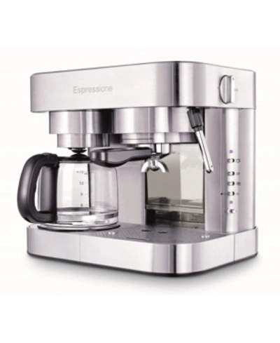 Espressione Combination Espresso Machine & 10-cup Drip Coffeemaker In Silverchro