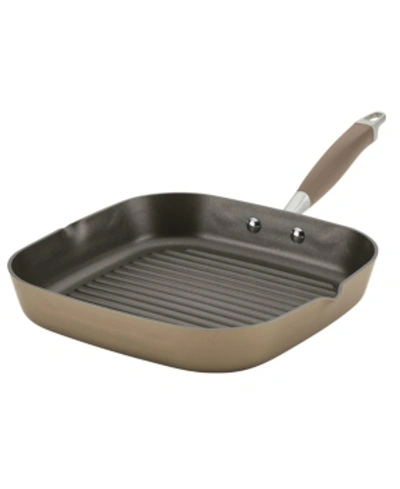 Anolon Advanced Home Hard-anodized 11" Nonstick Deep Square Grill Pan In Bronze