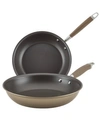 Anolon Advanced Home Hard-anodized Nonstick Skillet Set, 2 Piece In Bronze
