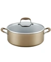 Anolon Advanced Home 7.5qt Hard-anodized Nonstick Wide Stockpot With Lid In Bronze