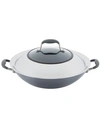 Anolon Advanced Home 14in Hard-anodized Nonstick Wok With Side Handles & Lid In Moonstone