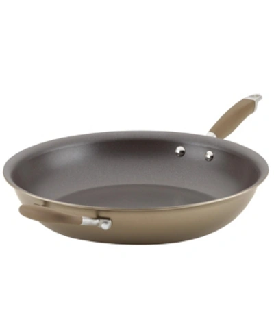 Anolon Advanced Home Hard-anodized Nonstick 14.5" Skillet With Helper Handle In Bronze