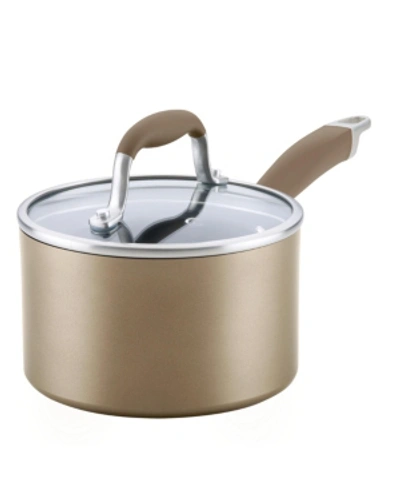 Anolon Advanced Home Hard-anodized Nonstick 2-qt. Straining Saucepan In Bronze