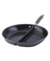 ANOLON ADVANCED HOME HARD-ANODIZED 12.5" NONSTICK DIVIDED GRILL AND GRIDDLE SKILLET