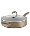Anolon Advanced Home Hard-anodized Nonstick 5-qt. Saute Pan With Helper Handle In Bronze