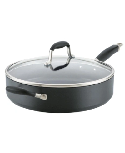 Anolon Advanced Home Hard-anodized Nonstick 5-qt. Saute Pan With Helper Handle In Onyx