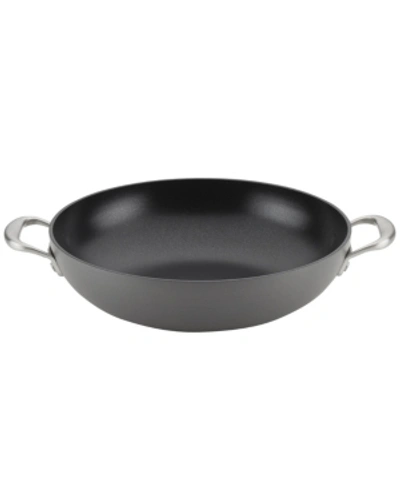 Anolon Allure Hard-anodized Nonstick 12" Wok With Side Handles In Dark Gray