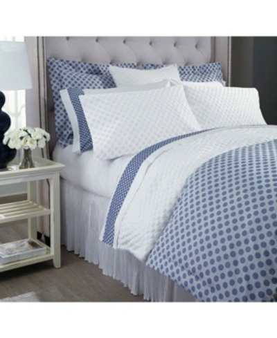 Downtown Company Polka Dots Sheet Set, King Bedding In Blue