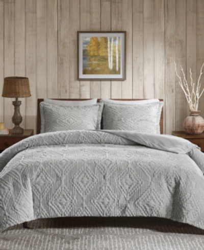 Woolrich Teton 3-pc. Reversible Faux-fur King/california King Quilt Set In Grey