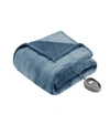 Beautyrest Microlight Berber Queen Electric Blanket Bedding In Sapphire