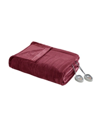 Beautyrest Electric Plush King Blanket Bedding In Red