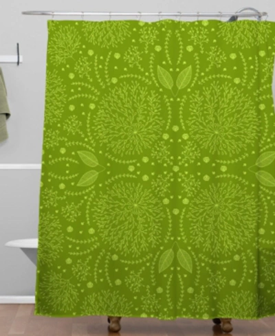 Deny Designs Iveta Abolina Green Terrace Shower Curtain Bedding In Multi