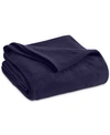 Vellux Brushed Microfleece Twin Blanket Bedding In Navy