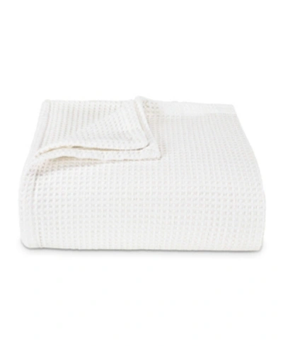 Vera Wang Waffleweave Cotton Yarn Dyed Blanket, King In White