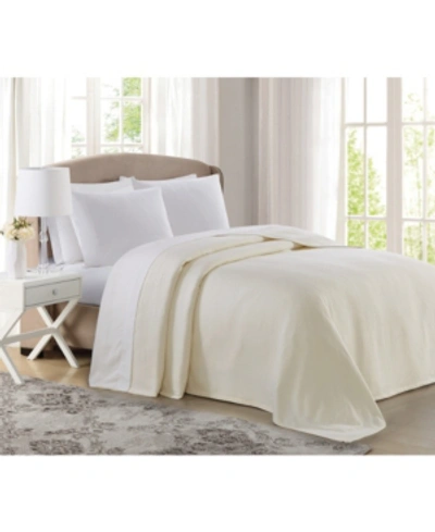 Charisma 100% Cotton Deluxe Woven King Blanket In Ivory