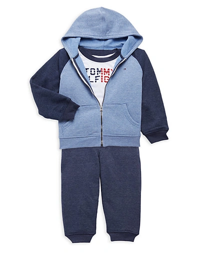 Tommy Hilfiger Baby Boy's 3-piece Graphic Tee, Jacket & Pants Set In Blue Multi