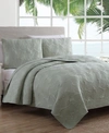 AMERICAN HOME FASHION ESTATE LEAF STITCH KING 3 PIECE QUILT SET