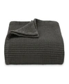 Vera Wang Waffleweave Twin Blanket In Charcoal