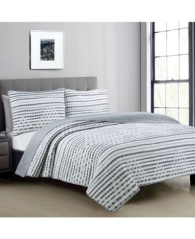 American Home Fashion Estate Nara 2 Piece Twin Quilt Set In Gray