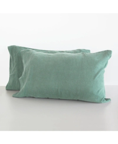 Delilah Home Hemp Queen Pillow Case Set Bedding In Green