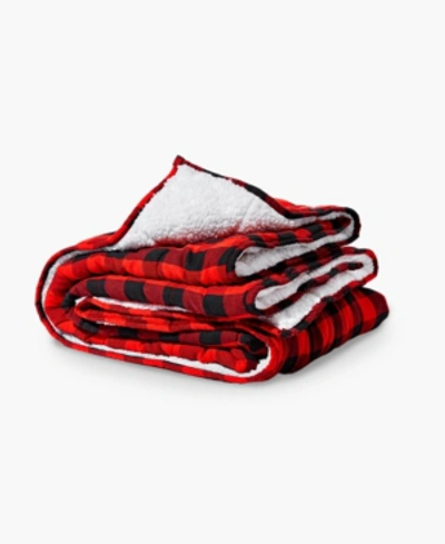 Gravity Flannel-sherpa Weighted Throw Bedding In Red