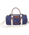 CATHY'S CONCEPTS PERSONALIZED CANVAS AND LEATHER DUFFLE BAG