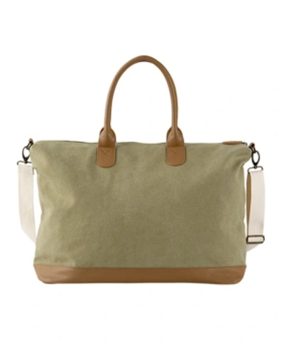 Cathy's Concepts Personalized Washed Canvas Weekender Tote In Green