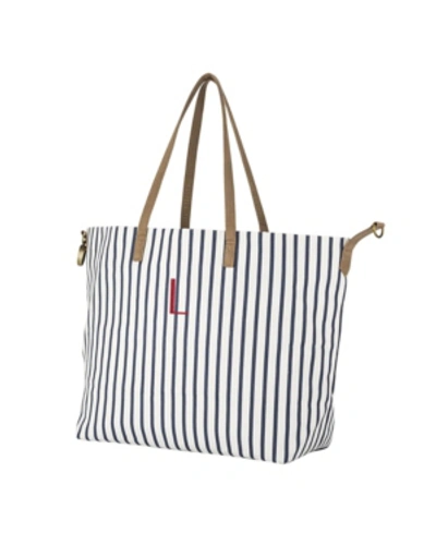 Cathy's Concepts Personalized Striped Overnight Tote In L