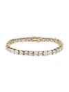 Cz By Kenneth Jay Lane Look Of Real 18k Goldplated & Crystal Tennis Bracelet