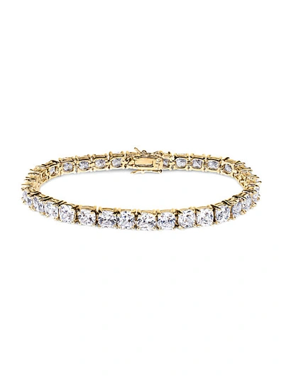 Cz By Kenneth Jay Lane Look Of Real 18k Goldplated & Crystal Tennis Bracelet