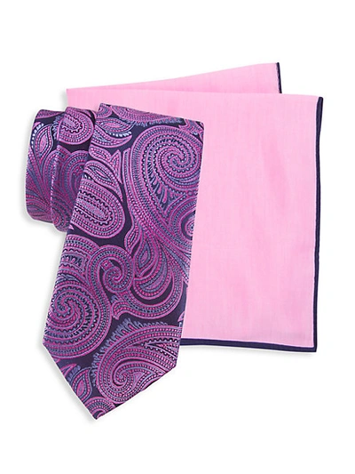 Ted Baker 2-piece Tie & Pocket Square Set In Pink