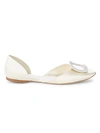 ROGER VIVIER SATIN SLIP-ON D'ORSAY FLATS,0400012545531